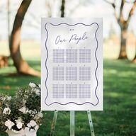 Hand Drawn Wavy Border Standard Seating Chart Large Sapphire Standard Indoor Foam Core L Seating