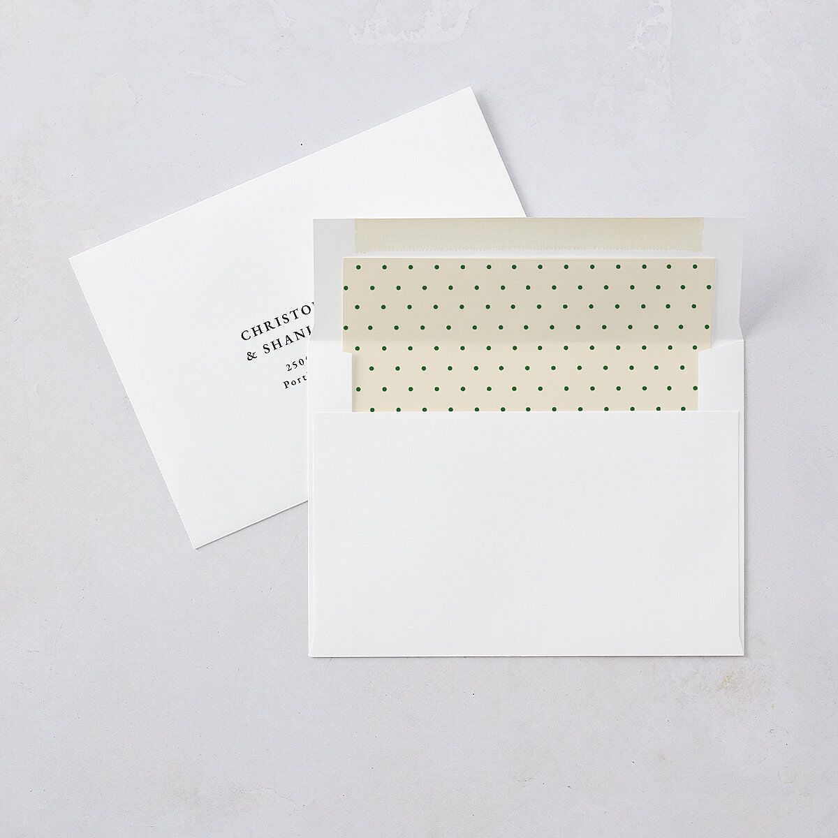 Vintage Script Christmas Envelope Liners Jewel Green Standard