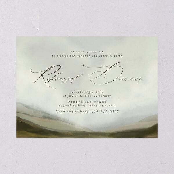 Western Valley Rehearsal Dinner Invitations Sage Signature Blank