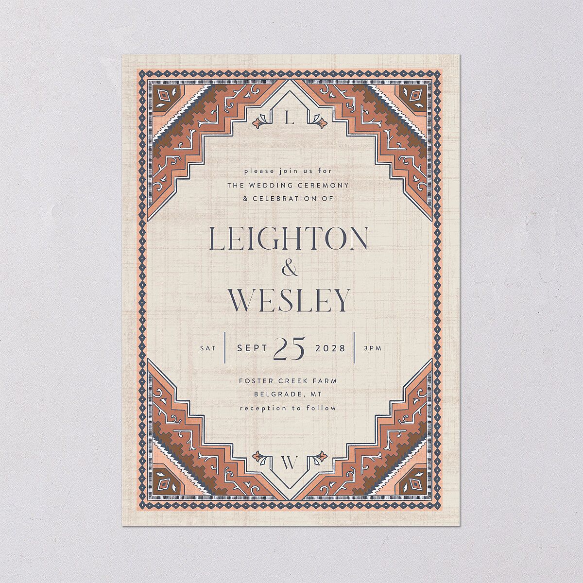 Western Tapestry Wedding Invitations — view 2