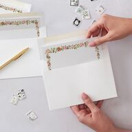 Watercolor Floral Crest Envelope Liners Shell Pink Standard