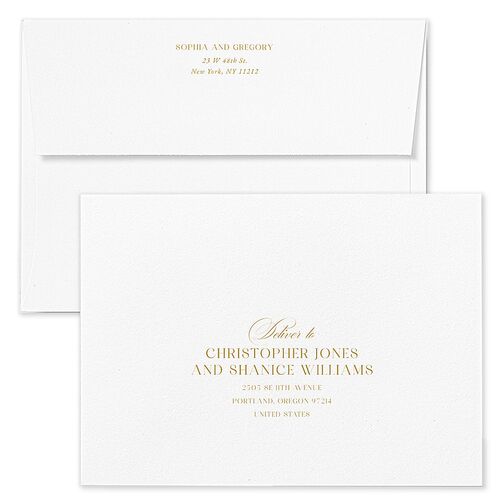 Classically Elegant Wedding Invitation Envelopes Terracotta Marigold Return Address Standard Signature