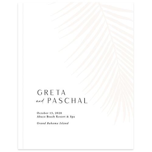 Lavish Palm Wedding Guest Book Pure White