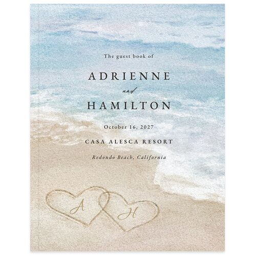 Beach Monogram Guest Books Baby Blue