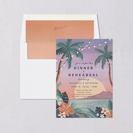 Vintage Island Rehearsal Dinner Invitations Rose Gold Signature Blank Standard