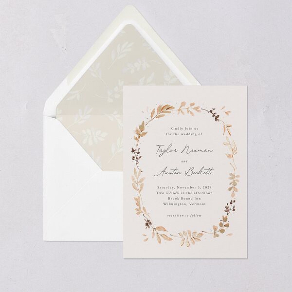Leafy Garland Foil Euro Envelope Liners Champagne Luxe