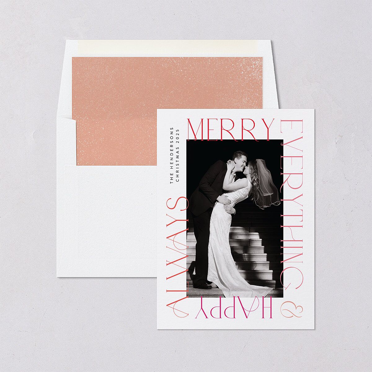 Merry Everything Holiday Cards Salmon Signature