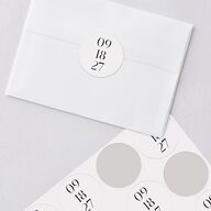 Simple Modern Monogram Wedding Stickers Pure White Circle
