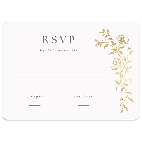 Gilded Branches Wedding Response Cards Gold Off-White Signature Rounded