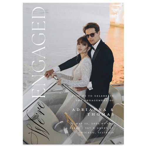Classic Capture Engagement Party Invitations Midnight Signature Blank Standard