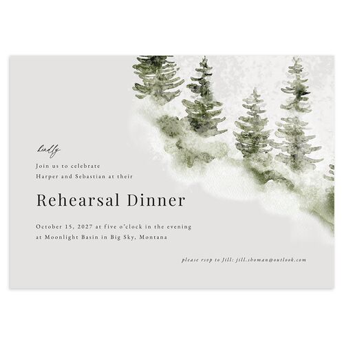 Snowy Mountainside Rehearsal Dinner Invitations Thyme Signature Blank Standard