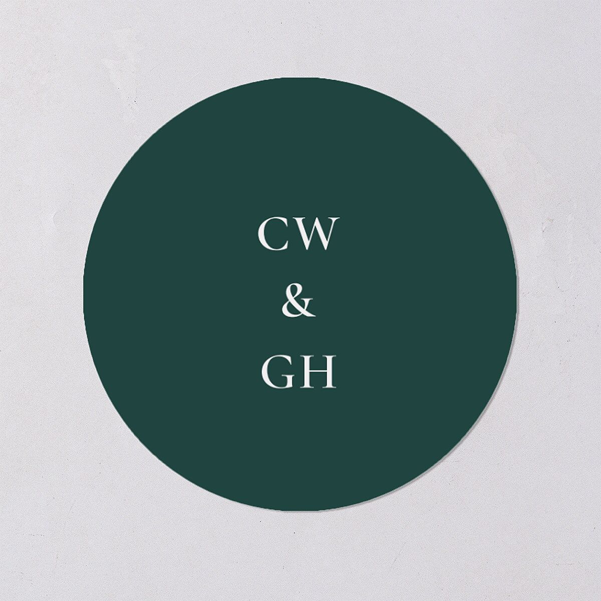 Antique Fairytale Wedding Stickers Dark Emerald Circle