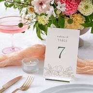 Vintage Botanical Sketch Table Numbers Dark Camo Signature
