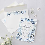 Folk Art Rehearsal Dinner Invitations Sapphire Signature Blank