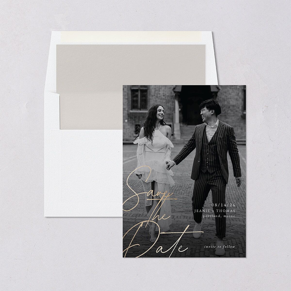 Gilded Corner Save The Date Cards — view 4
