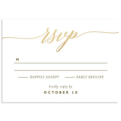 We Do Foil Wedding Response Cards Gold Umber Signature Standard