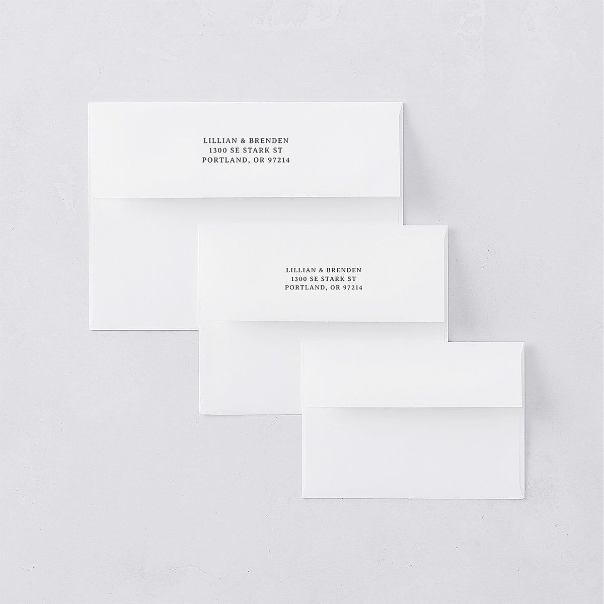 Technicolor Calligraphy Photo Save the Date Petite Card Envelopes White Pure White Both Recipient and Return Addresses Signature Standard