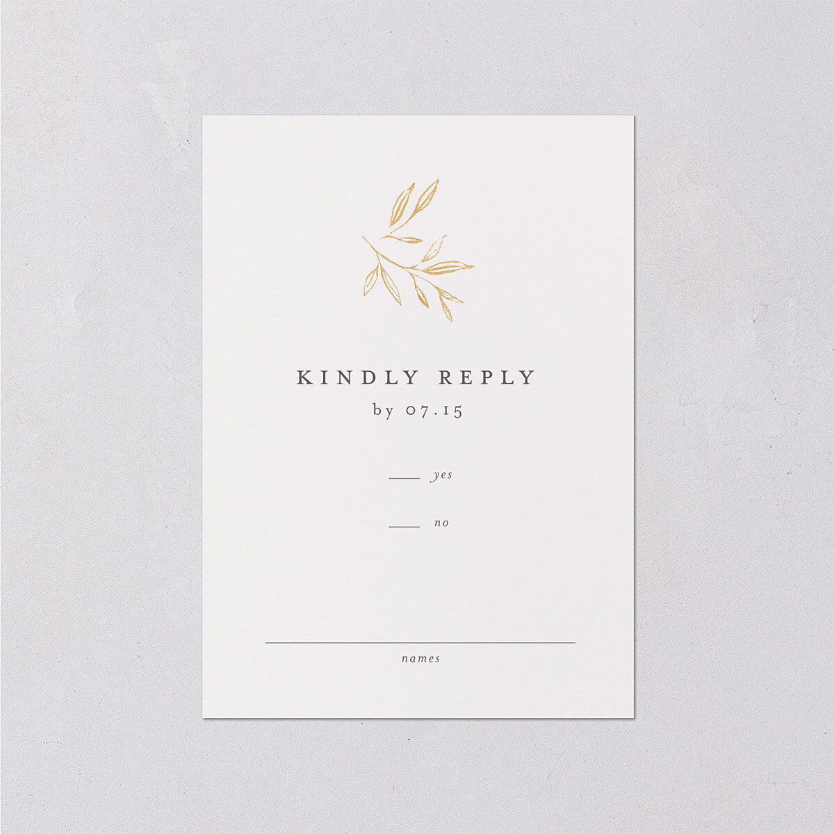 Shining Sprig Wedding Response Cards — view 1