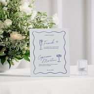 Hand Drawn Wavy Border Bar Bended Tabletop Sign X-small Sapphire Standard Plastic XS Tabletop Bar