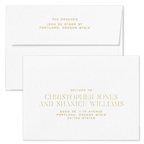 Hanukkah Grid Holiday Card Envelopes White Marigold Both Recipient and Return Addresses Standard Signature