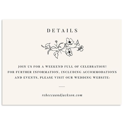 Elegant Minimal Wedding Event Detail Cards Champagne Signature Standard