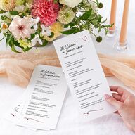 Hand Drawn Heart Photo Wedding Programs Maroon Signature