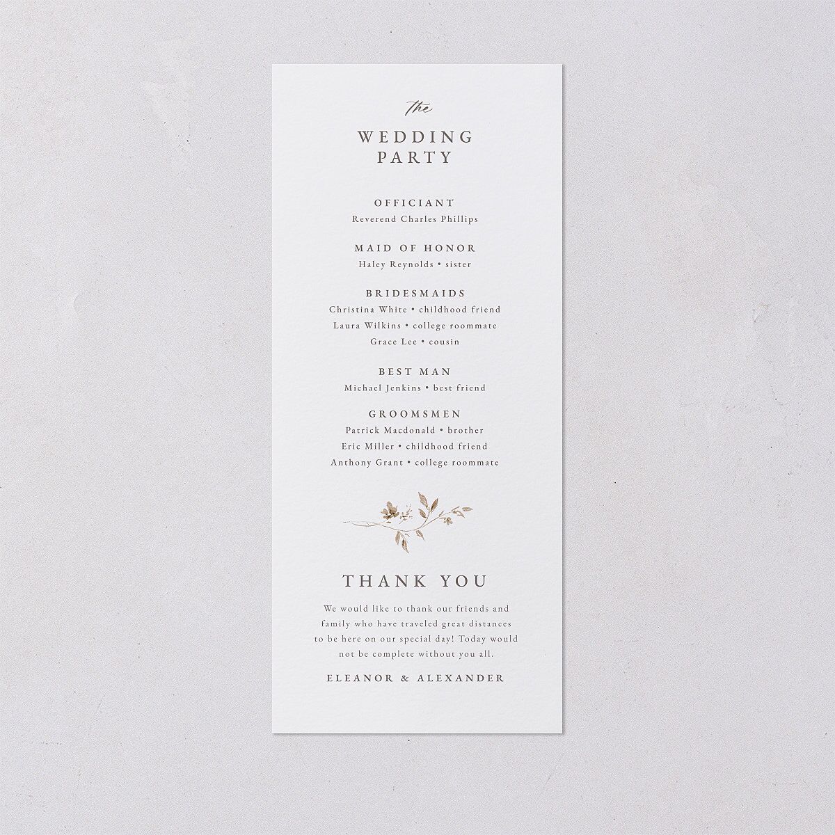 Timeless Floral Foil Wedding Programs Gold Pure White Signature