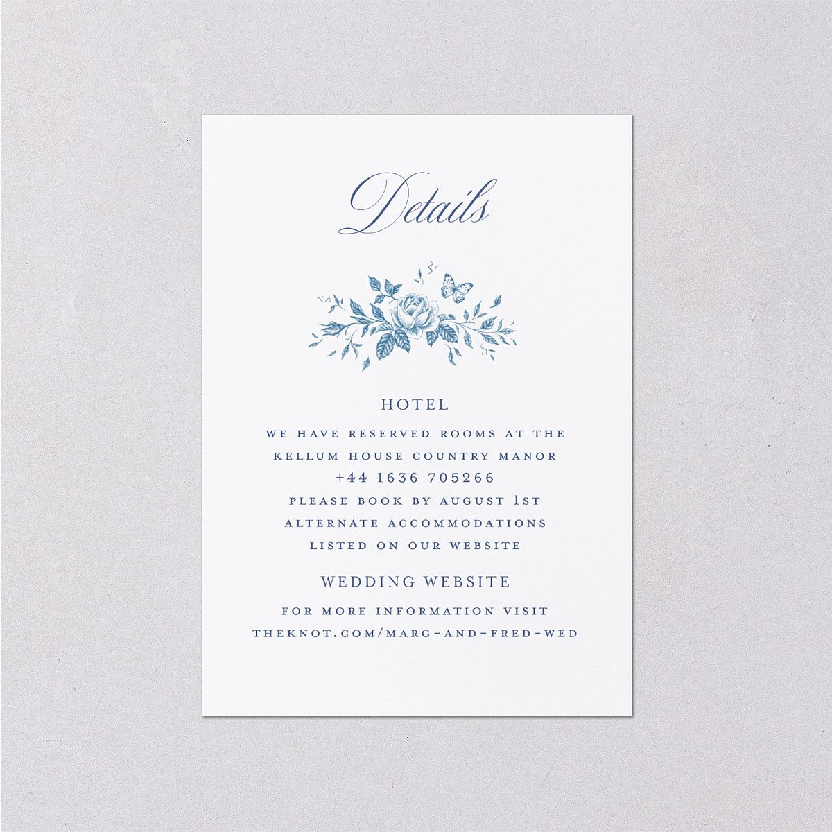 Elegant Rose Crest Wedding Enclosure Cards — view 1