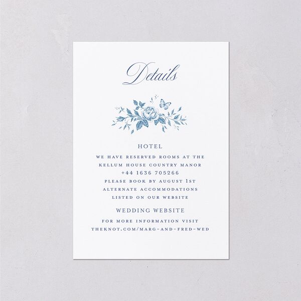 Elegant Rose Crest Wedding Enclosure Cards Sapphire Signature