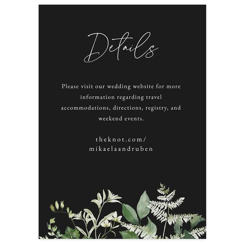 Fairytale Woodgrain Slab Wedding Event Detail Cards Licorice Signature Standard