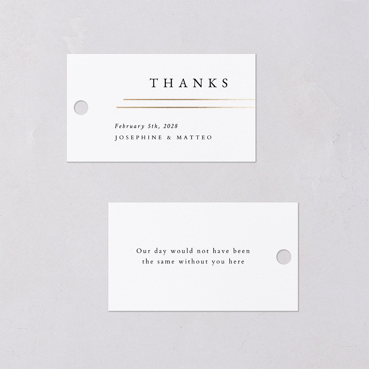 Double Frame Favor Gift Tags Gold Pure White Signature