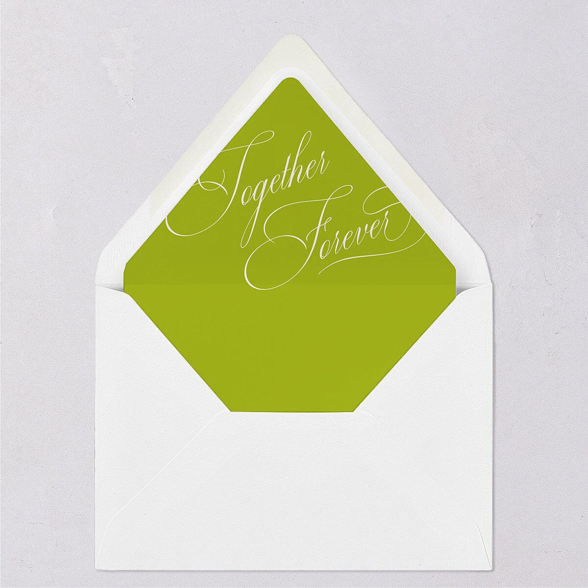 Modern Wedding Of Calligraphy Euro Envelope Liners Chartreuse Luxe