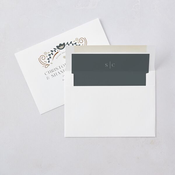 Nordic Folk Wedding Invitations Latte Signature Blank No Standard