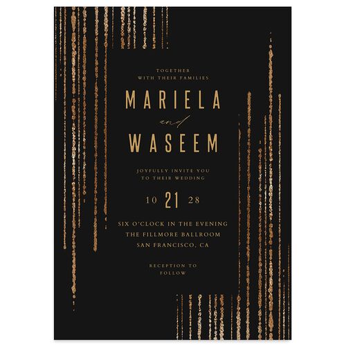 Classic Cascade Wedding Invitations Charcoal Signature Blank No Standard