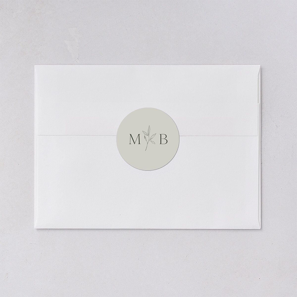 Botanical Accent Wedding Stickers Hunter Green Circle