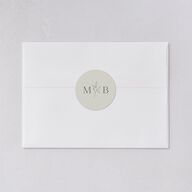 Botanical Accent Wedding Stickers Hunter Green Circle