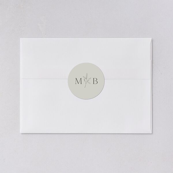 Botanical Accent Wedding Stickers Hunter Green Circle