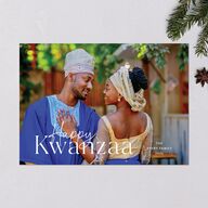 Happy Kwanzaa Holiday Cards Sunflower Signature Blank Landscape Standard