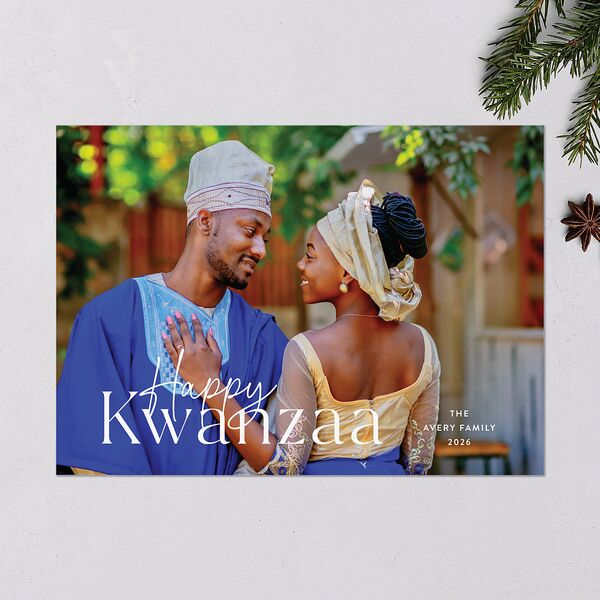 Happy Kwanzaa Holiday Cards Sunflower Signature Blank Landscape Standard