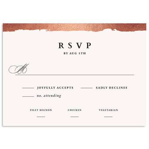 Elegant Edge Wedding Response Cards Rose Gold Charcoal Signature Standard