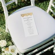 Elegant Damask Wedding Programs Gold Pure White Signature