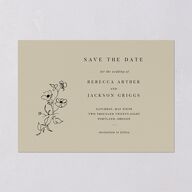 Elegant Minimal Save The Date Cards Champagne Signature smooth Blank No Standard