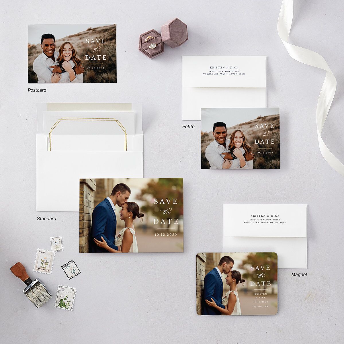 Eucalyptus Frame Save The Date Magnets — view 4