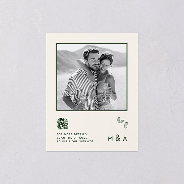 Hand Drawn Recipe Save the Date Petite Cards Dark Camo Signature smooth Blank No Standard