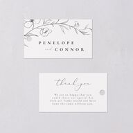 Graceful Botanical Favor Gift Tags Shadow Gray Signature