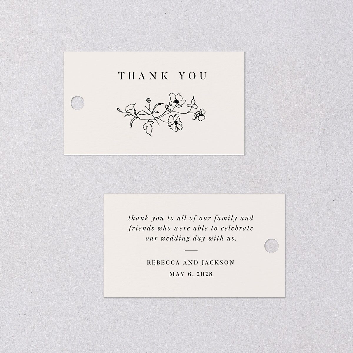 Elegant Minimal Favor Gift Tags Champagne Signature