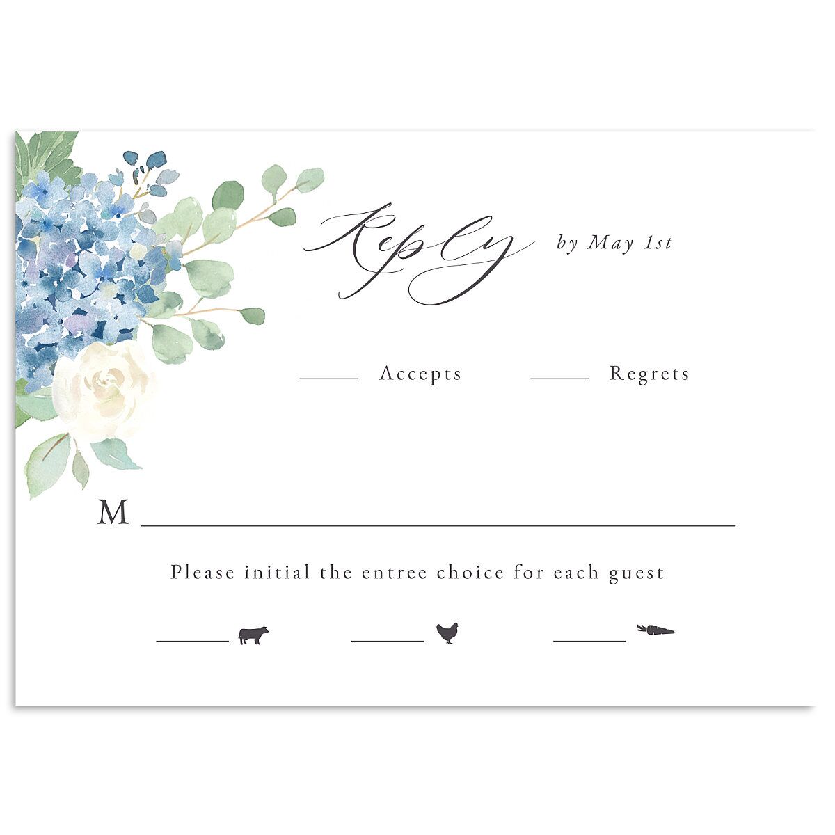 Elegant Hydrangea Wedding Response Cards