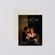 Vintage Classic Photo Save the Date Petite Cards Champagne Signature smooth Blank No Standard