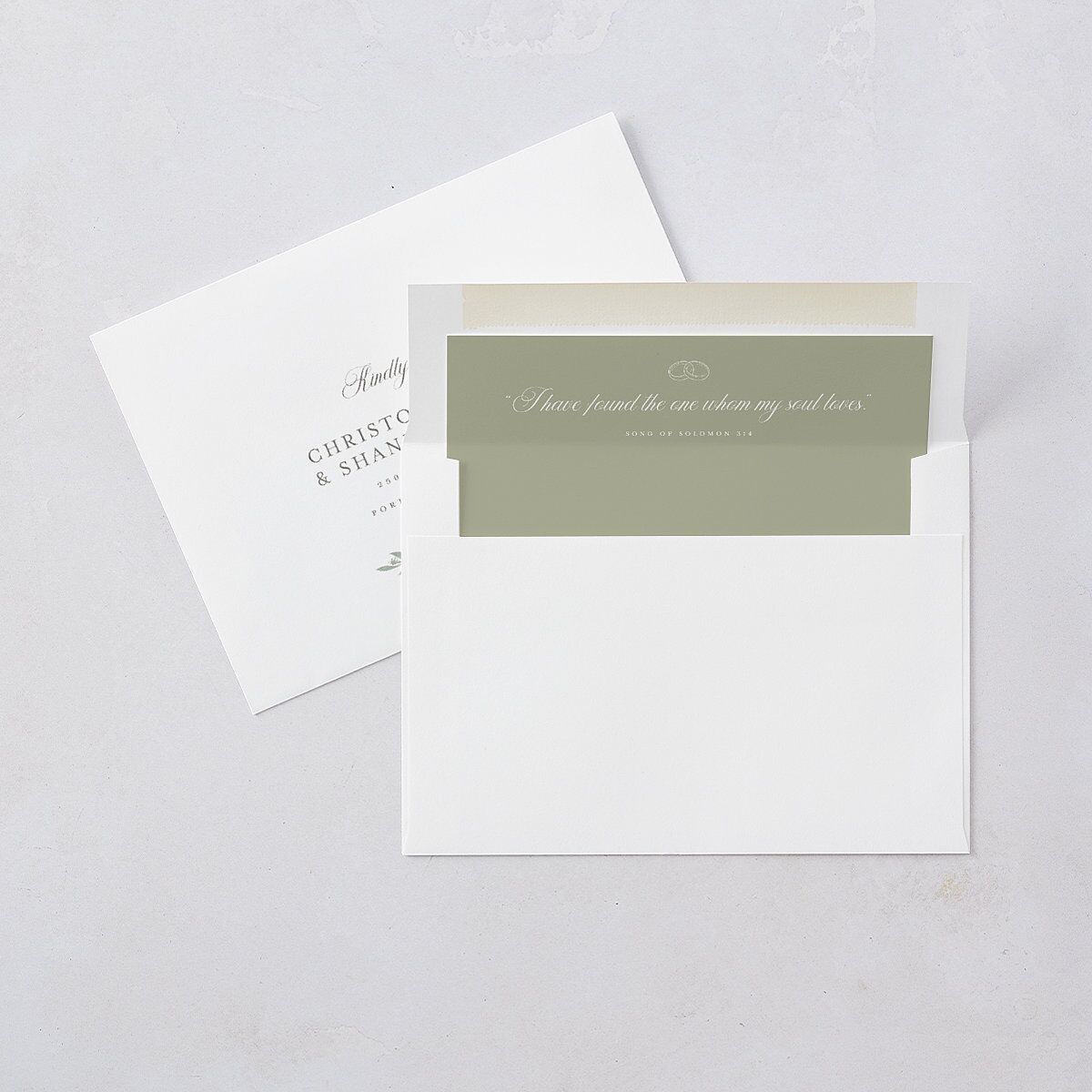 Religious Catholic Cross Greenery Wedding Invitations Cotton Signature Blank No Standard