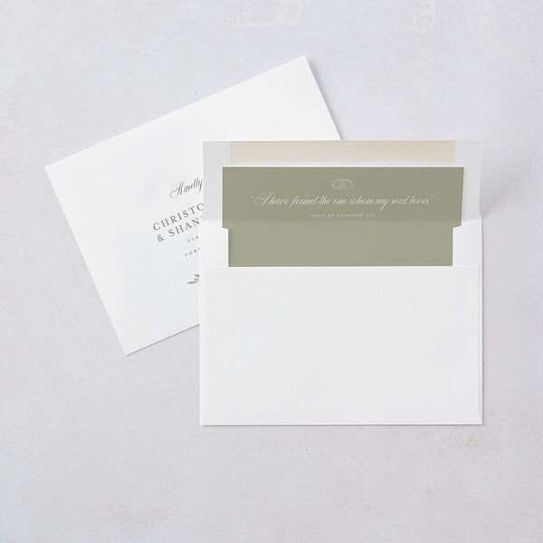 Religious Catholic Cross Greenery Wedding Invitations Cotton Signature Blank No Standard